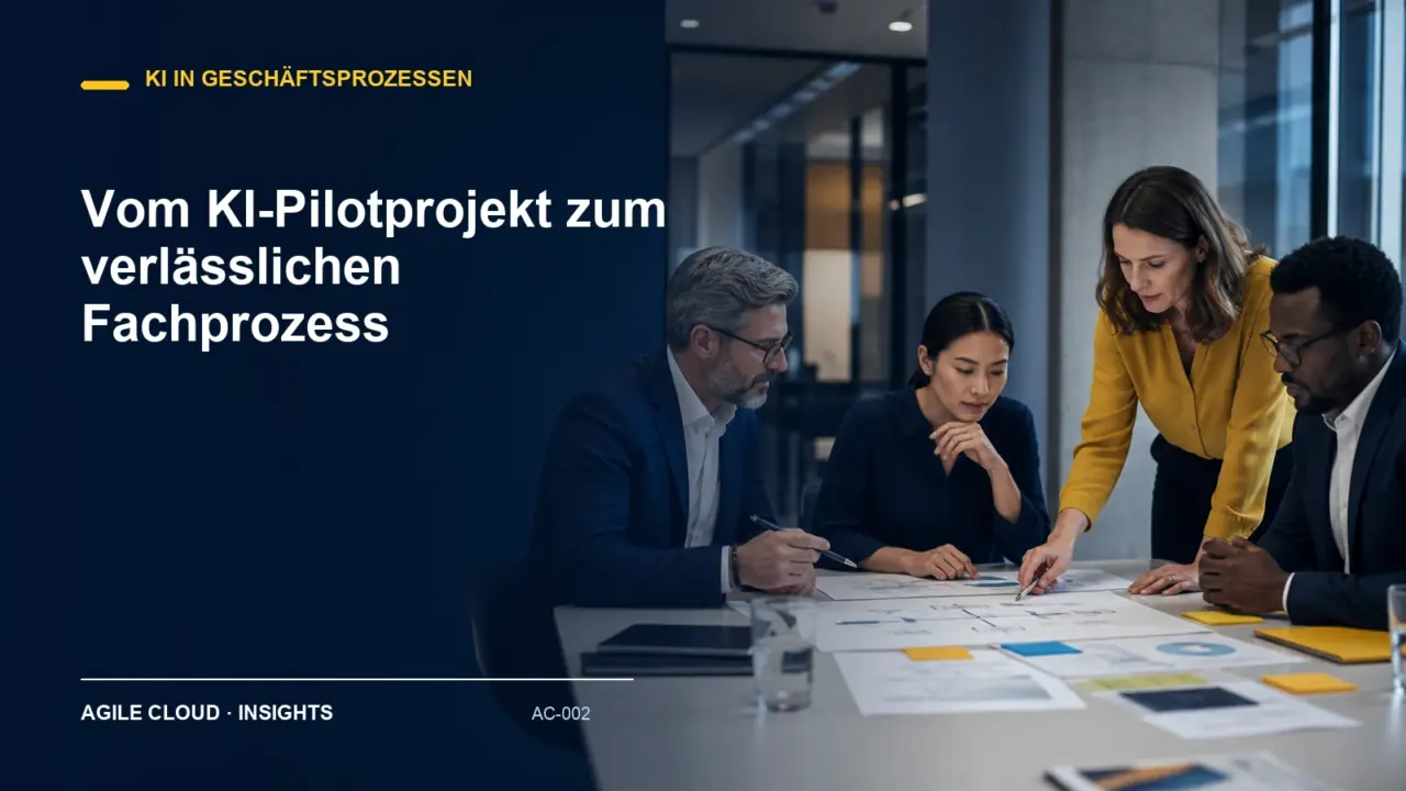 Titelmotiv zu Vom KI-Pilotprojekt zum verlässlichen Fachprozess