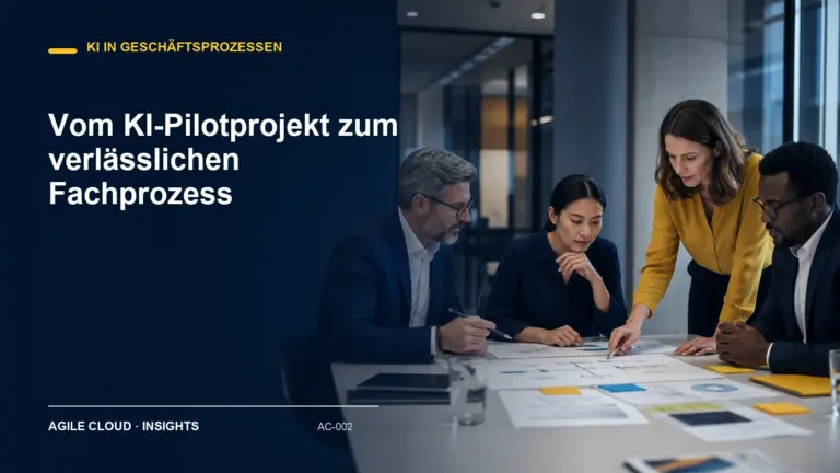 Titelmotiv zu Vom KI-Pilotprojekt zum verlässlichen Fachprozess