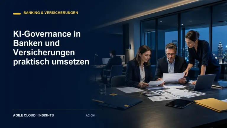 Titelmotiv zu KI-Governance in Banken und Versicherungen praktisch umsetzen