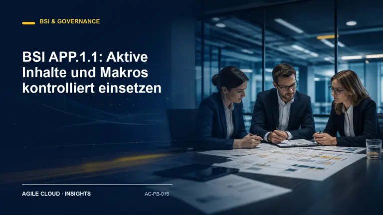 Titelmotiv zu BSI APP.1.1: Aktive Inhalte und Makros kontrolliert einsetzen