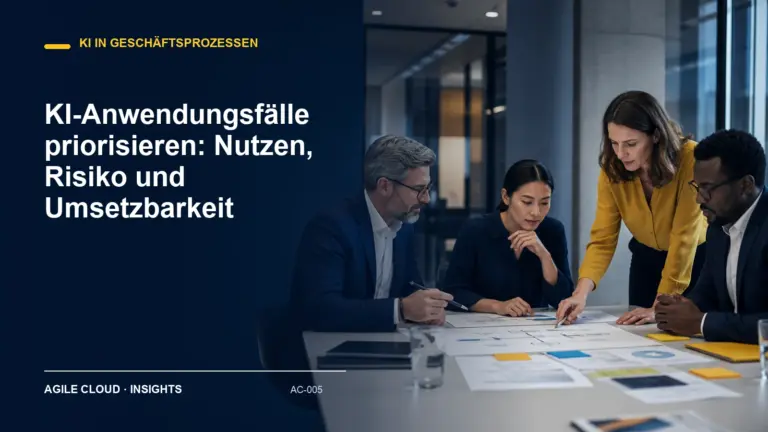Titelmotiv zu KI-Anwendungsfälle priorisieren: Nutzen, Risiko und Umsetzbarkeit