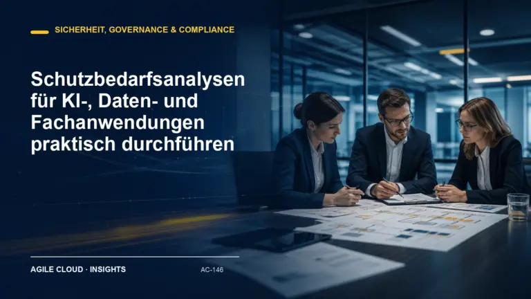 Titelmotiv zu Schutzbedarfsanalysen für KI-, Daten- und Fachanwendungen praktisch durchführen