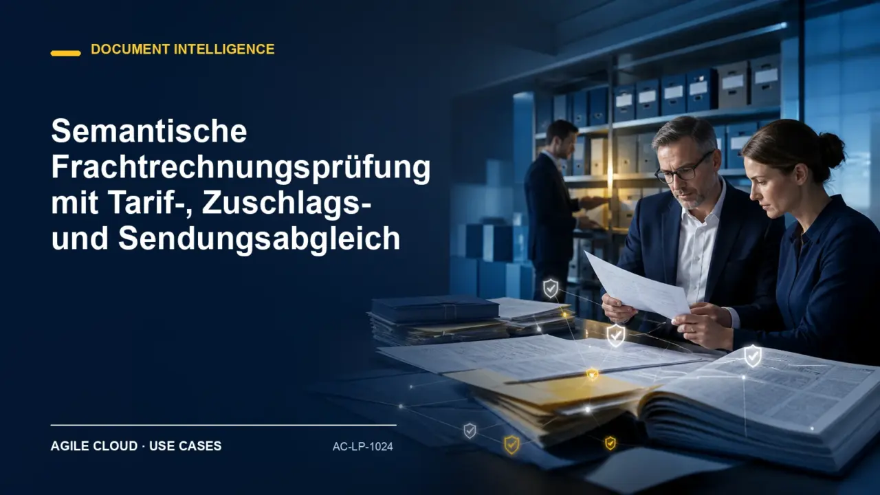 Prozessdarstellung zu Semantische Frachtrechnungsprüfung mit Tarif-, Zuschlags- und Sendungsabgleich