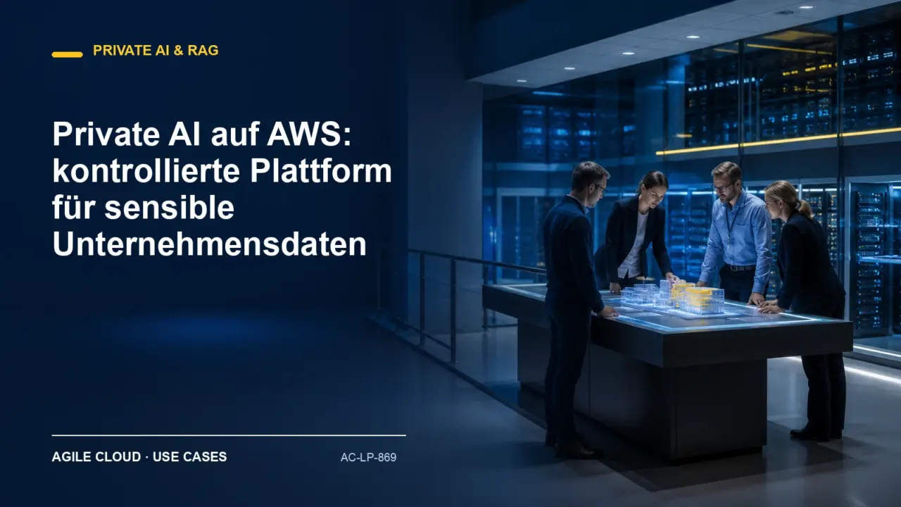 Prozessdarstellung zu Private AI auf AWS: kontrollierte Plattform für sensible Unternehmensdaten