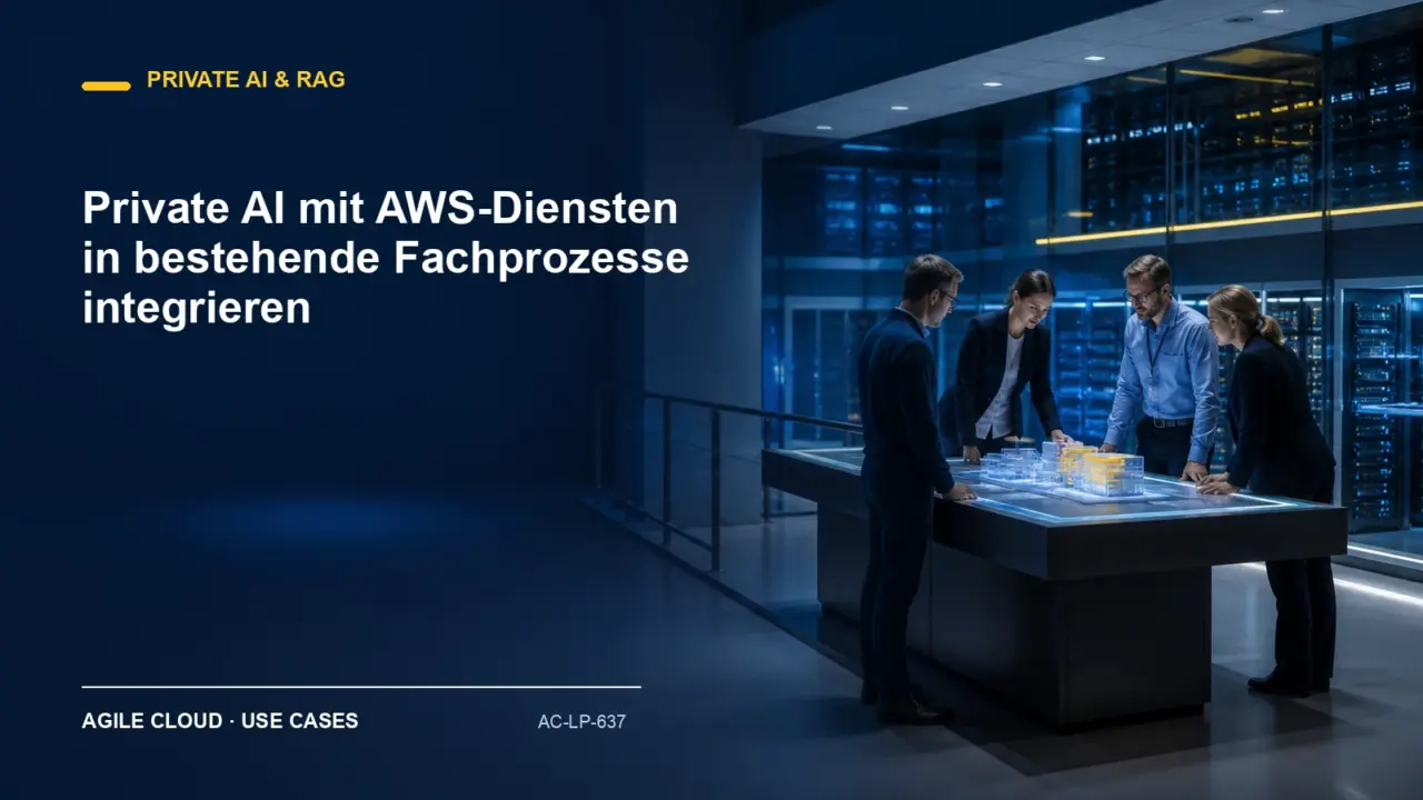 Prozessdarstellung zu Private AI mit AWS-Diensten in bestehende Fachprozesse integrieren