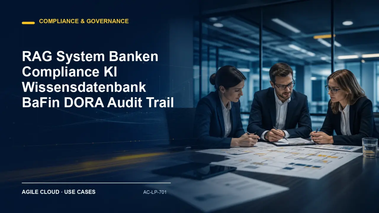 Prozessdarstellung zu RAG System Banken Compliance KI Wissensdatenbank BaFin DORA Audit Trail