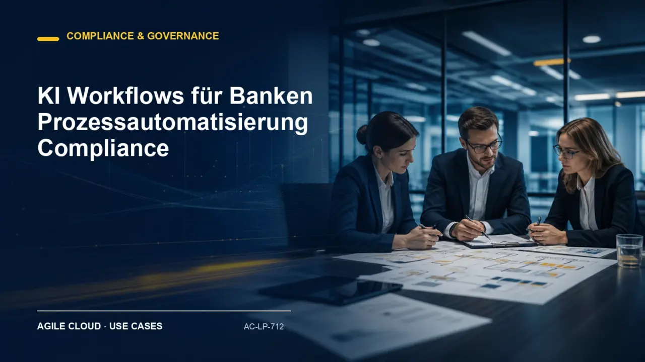 Prozessdarstellung zu KI Workflows für Banken Prozessautomatisierung Compliance
